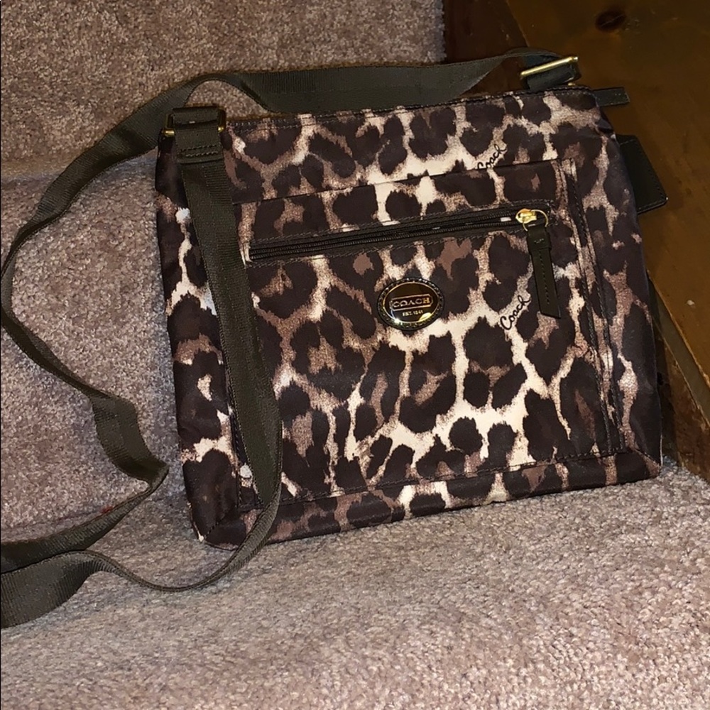 Like new! Leopard cross body coach bag!